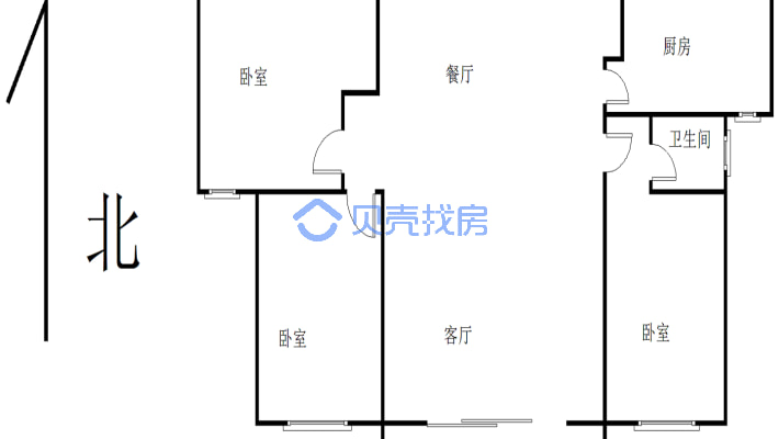 天明城一期人和苑 小高层 好楼层 视野好 温馨三居-户型图