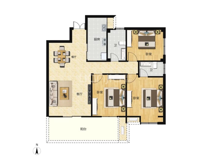 云湖天都--建面 122.32m²