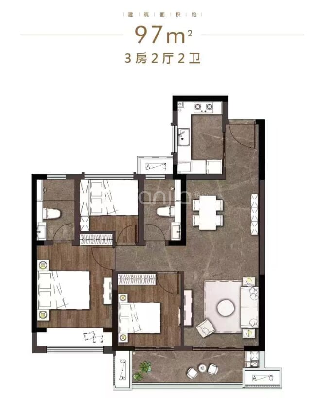 虞东雅苑--建面 97m²