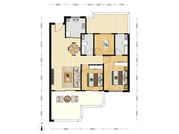 嘉园蓝湖九郡--建面 102m²