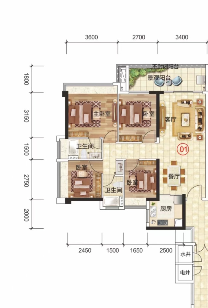 卧龙五洲世纪城--建面 103.39m²