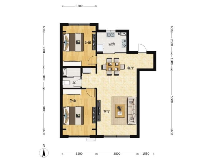 恒丰悦城一期--建面 83m²