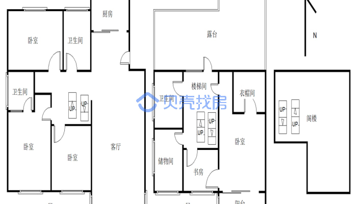 此房满5年不唯一格局好顶复采光通风好-户型图