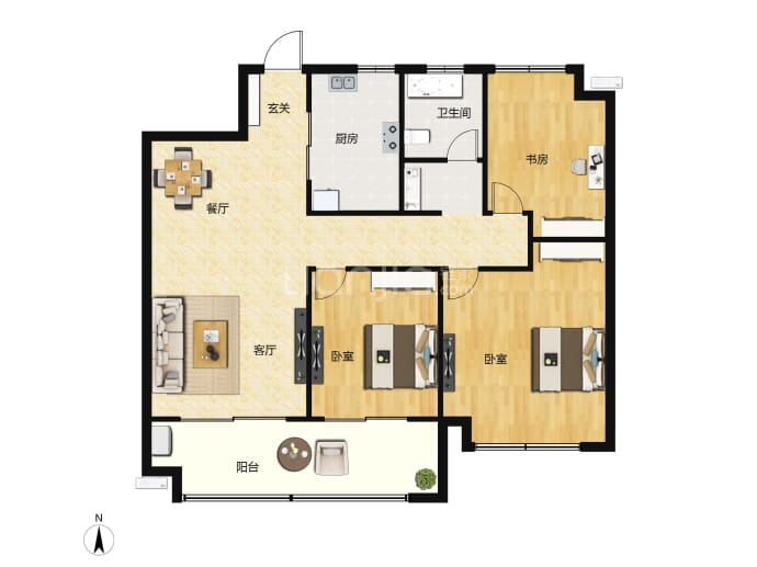 北京城房时代名门--建面 99m²