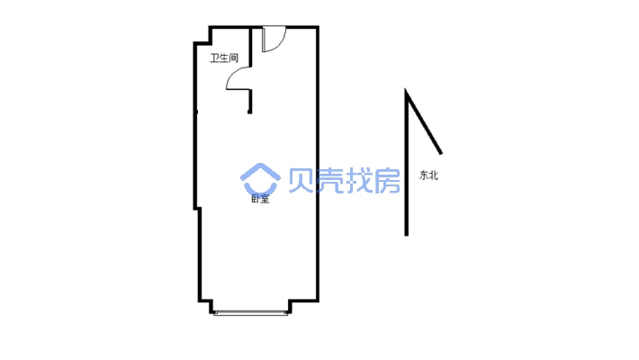 健坤公寓 1室1厅 东南-户型图