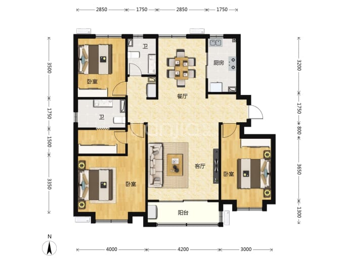 格调松间--建面 133m²