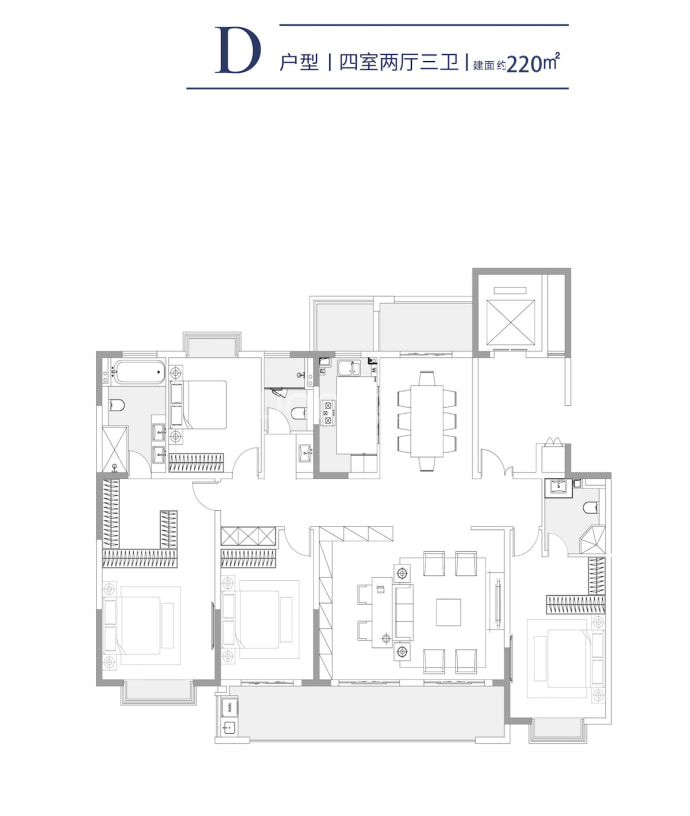 银河壹号--建面 220m²