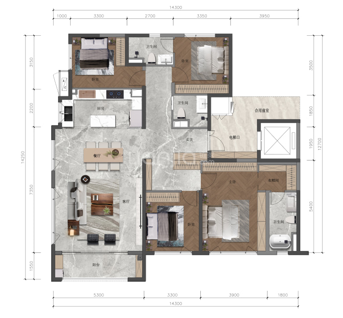 万科·水晶城--建面 180m²