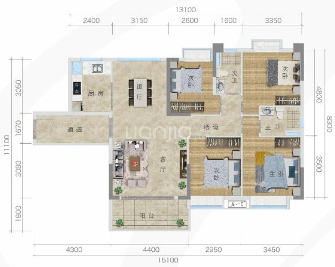 大地春天花园--建面 122.97m²