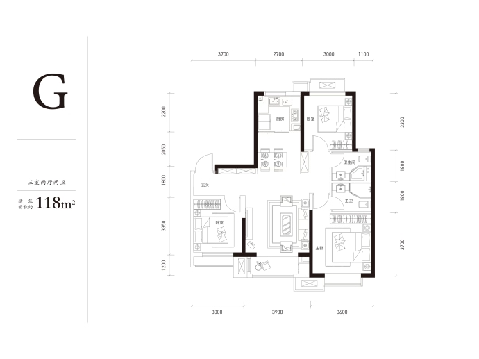 格调宝珀花园--建面 118m²