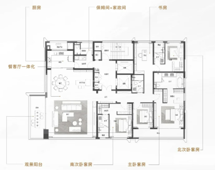 邗城·柳岸晓风5室2厅4卫户型图