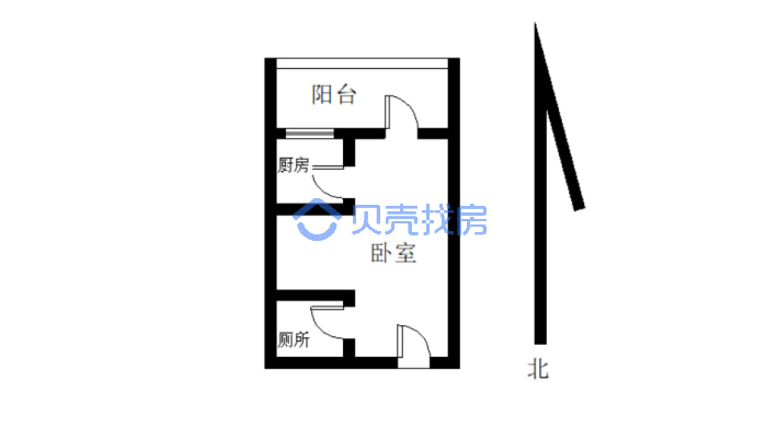 急售：告庄景栋寨1室小户型 价格可谈-户型图