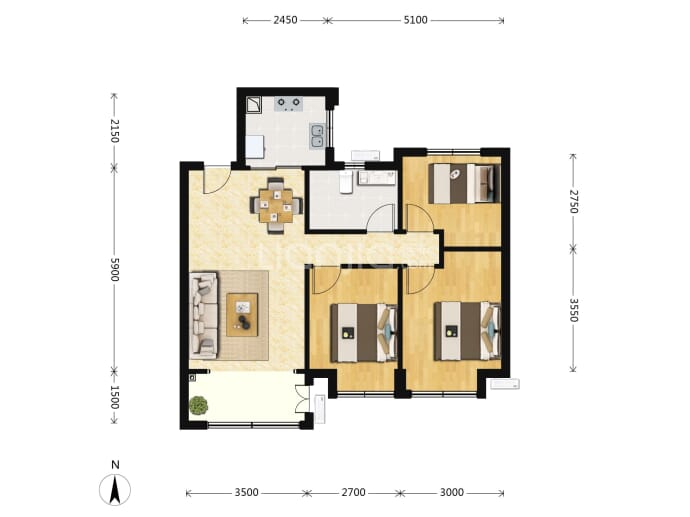 大华公园城市--建面 94.57m²