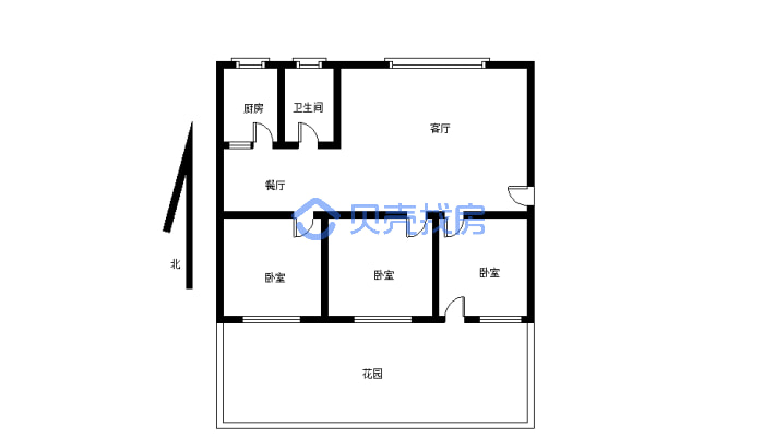 一楼带院 三房朝南 适合一家人居住 生活便利 有证-户型图