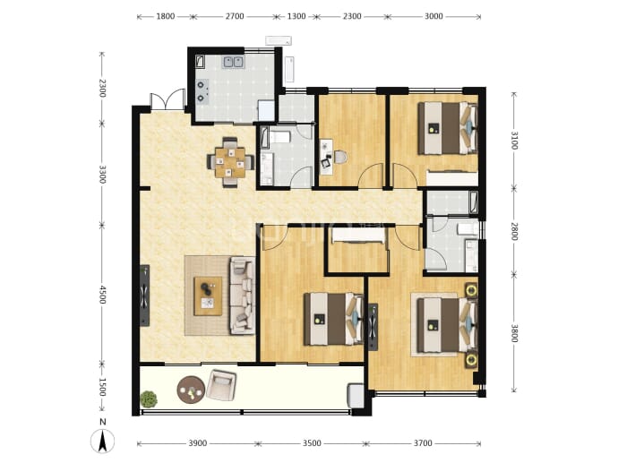 巨成悦都会--建面 129m²