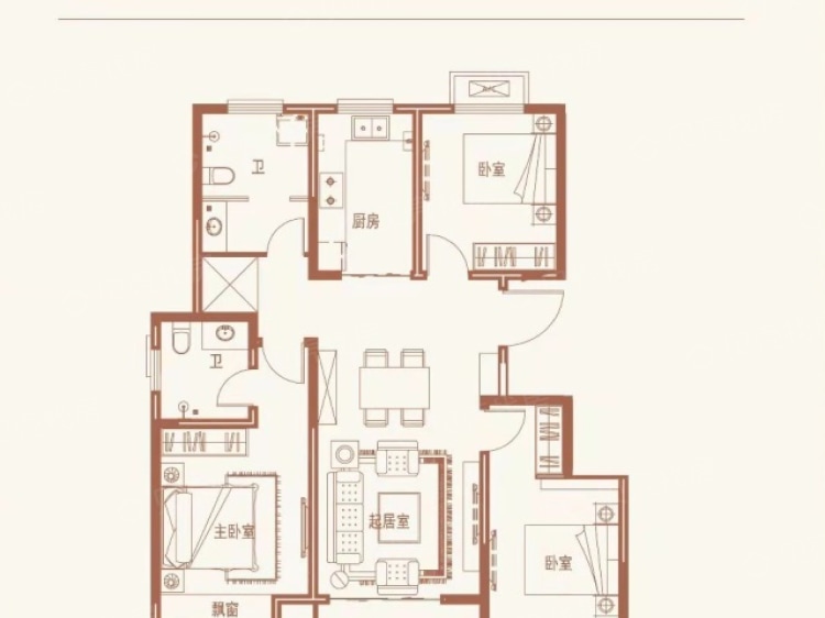 藍山公館三居室戶型圖大全-周口藍山公館三居室房型圖-平面佈置圖