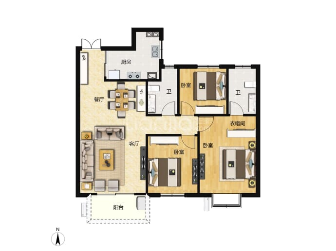 宝鸡高新大都荟--建面 116.67m²