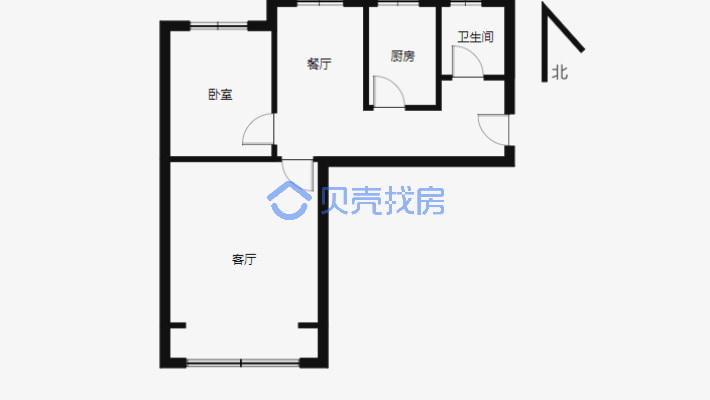 161队职工小区 1室2厅 南 北-户型图