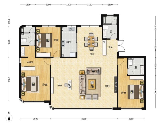 中冶德贤云顶--建面 154m²