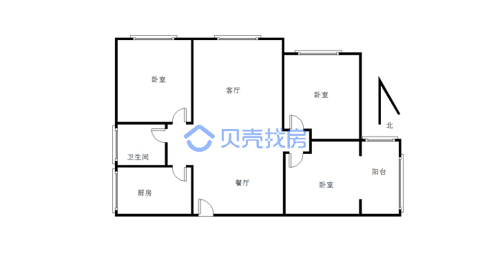 万源电梯套三单卫房东诚心出售   采光通透  环境幽静-户型图