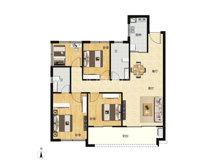 德威江誉城三期--建面 115m²