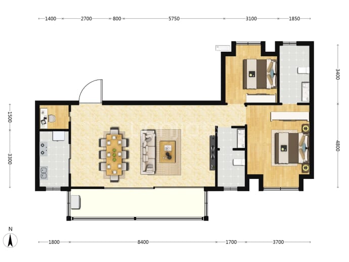隆科熙悦--建面 125m²