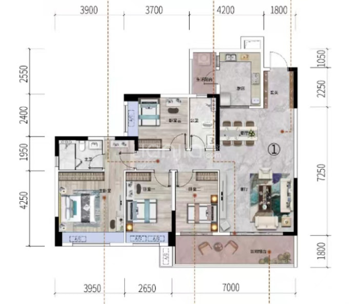 翔顺筠州花园三区--建面 136m²