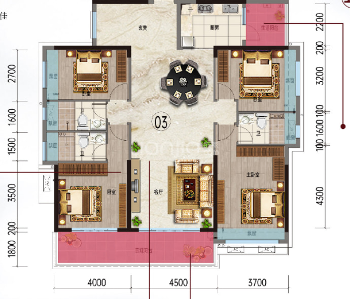 翰林春天花园--建面 175.69m²