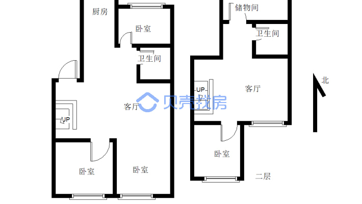 房子南北通透 看房方便 小区配套好 交通便利-户型图