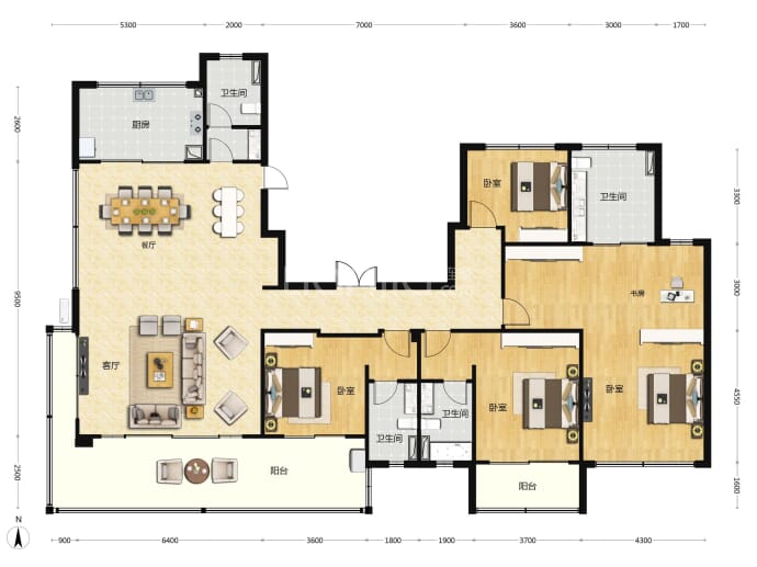 鸿翔天誉府--建面 278m²
