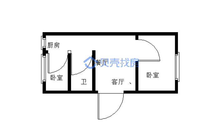 一xiao门口 新村西路 两房装修 楼层好 阳光无挡-户型图