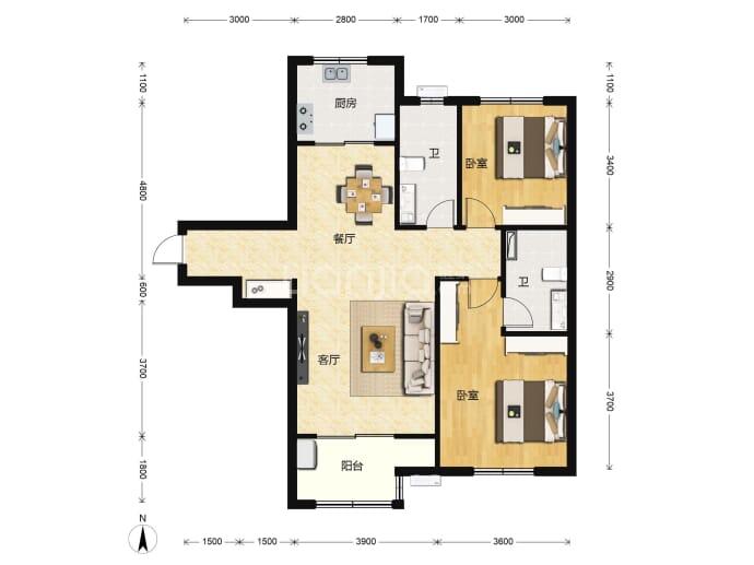 尚宾城--建面 113.86m²