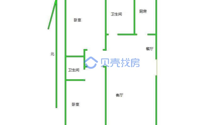 维多利亚夏郡 2室2厅 南-户型图