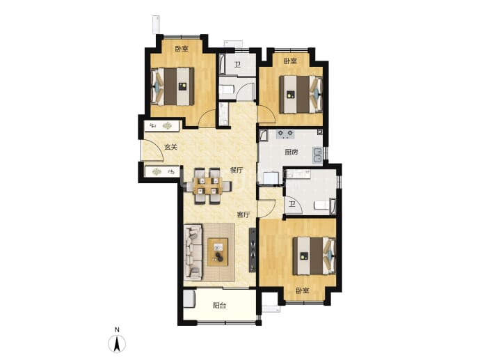 保利清能拾光年--建面 104m²