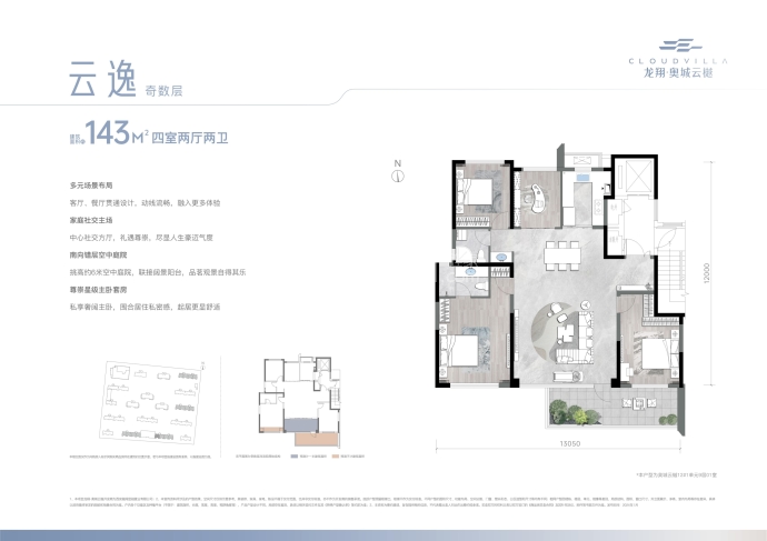 龙翔奥城云樾--建面 143m²