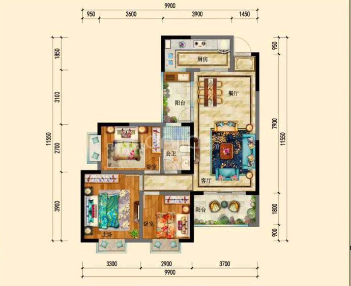 版纳上品--建面 99.76m²