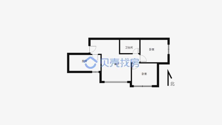 新市区长春路万达博学院书香门第 2室 精装拎包入住-户型图