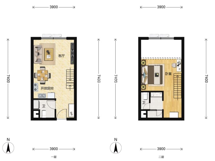 蝴蝶里--建面 42.27m²