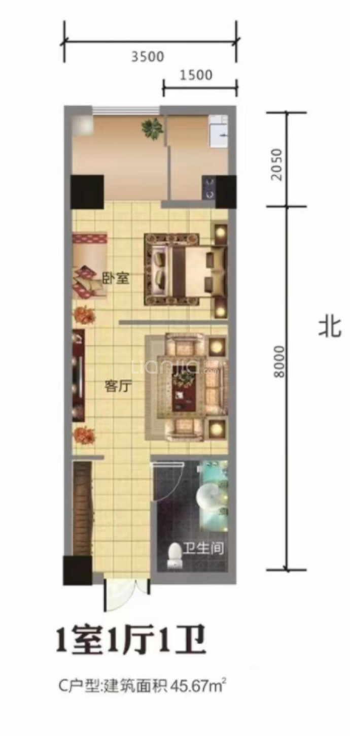 景祥·君悦--建面 45.67m²