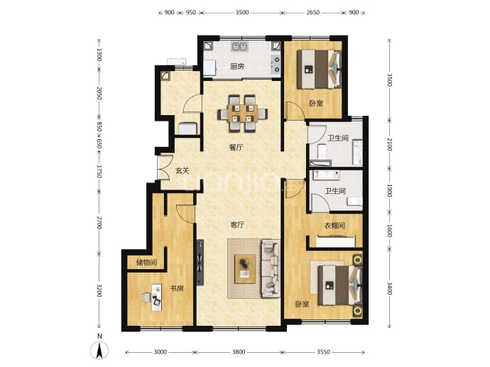 公元大观--建面 128m²