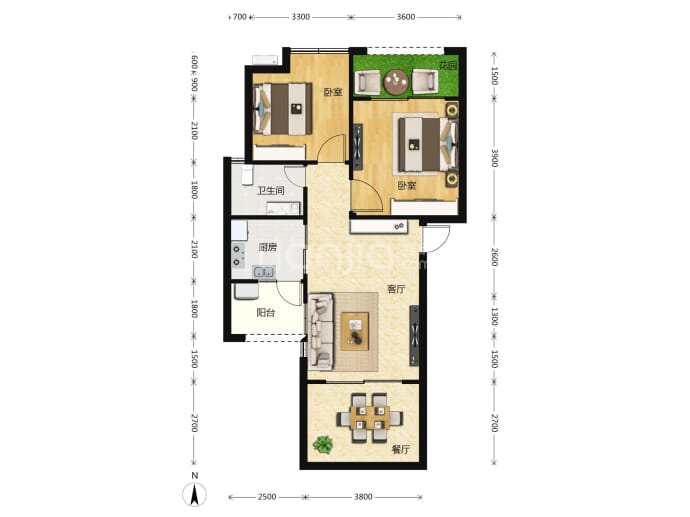 健康花苑--建面 82.67m²