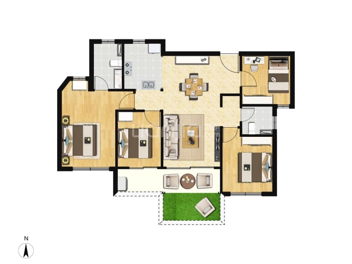 建发瑞云4室2厅2卫户型图