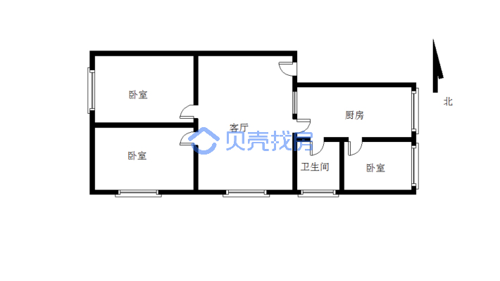 房子满5年 步梯二楼 配套齐全 交通便利 独立三室-户型图