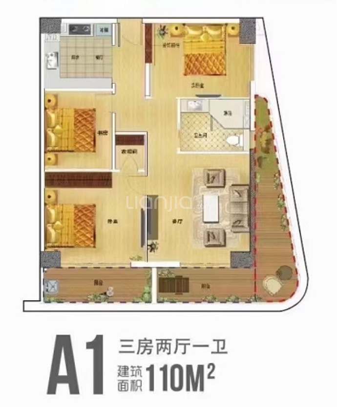 东誉城SOHO公寓--建面 110m²
