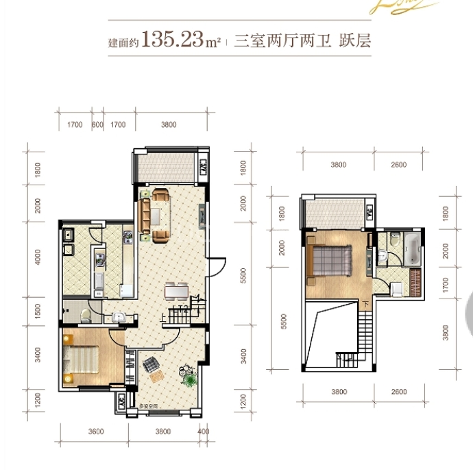 香颂湖国际社区--建面 135.23m²