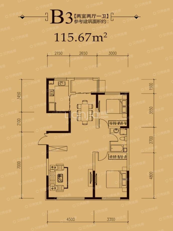 爱达·壹号--建面 115.76m²