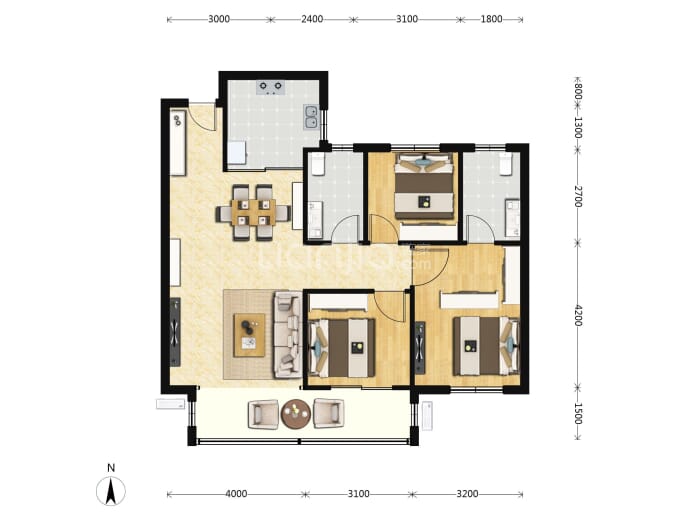 玉庭华府--建面 113.4m²