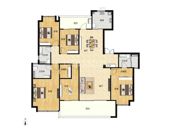 城投阅江逸府--建面 211.41m²