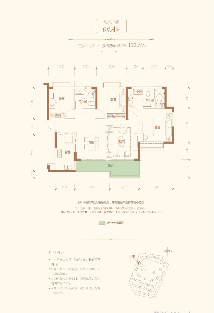 恒大翡翠华庭--建面 122.59m²