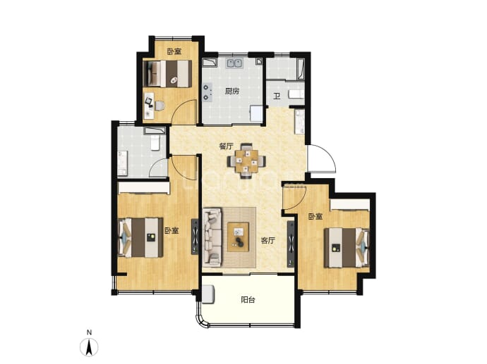 华润置地虹桥润璟--建面 92m²